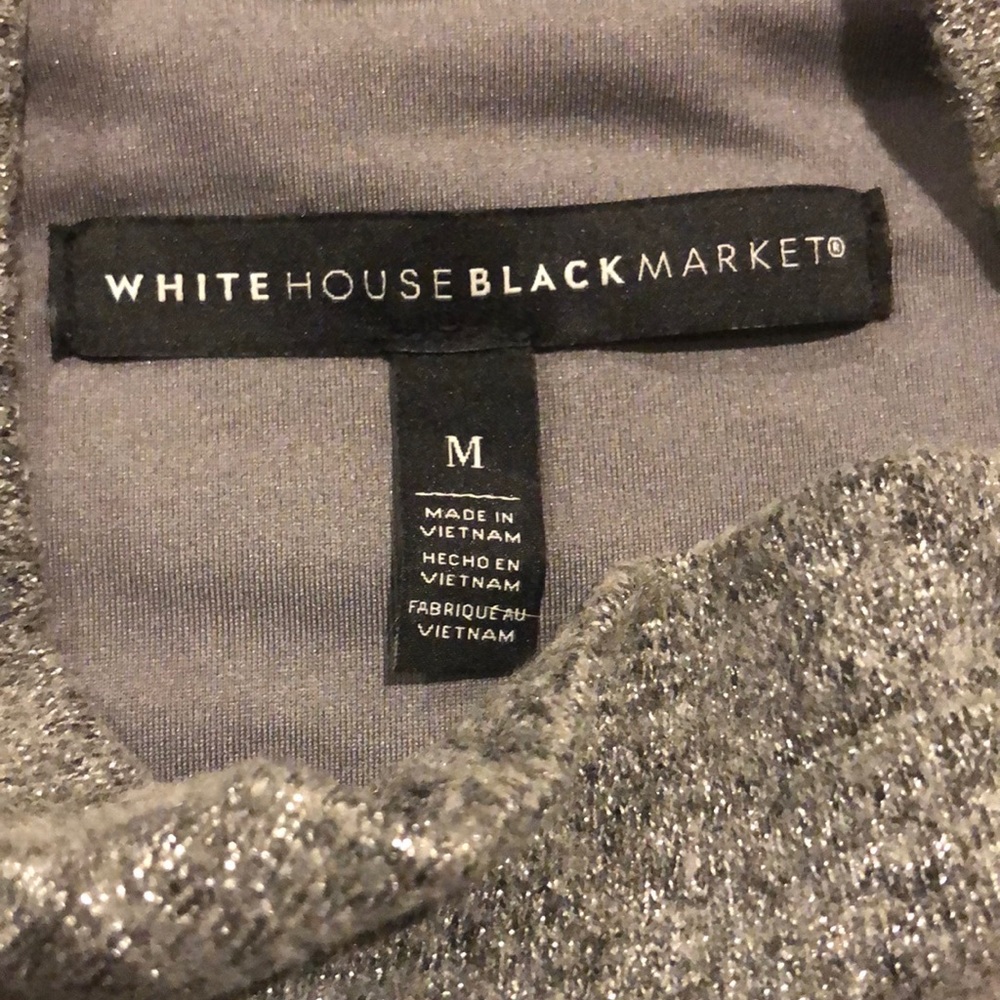 Whbm Metallic Flutter Cuff Sweater Shift Dress Me… - image 8